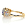 2.8 Carat Round Halo Trinity Pear Moissanite Engagement Ring