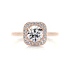 1.70 Carat Round Brilliant Halo Moissanite Engagement Ring