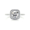 1.70 Carat Round Brilliant Halo Moissanite Engagement Ring