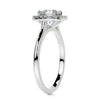 1.70 Carat Round Brilliant Halo Moissanite Engagement Ring