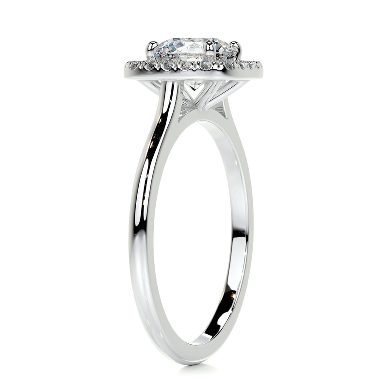 1.70 Carat Round Brilliant Halo Moissanite Engagement Ring