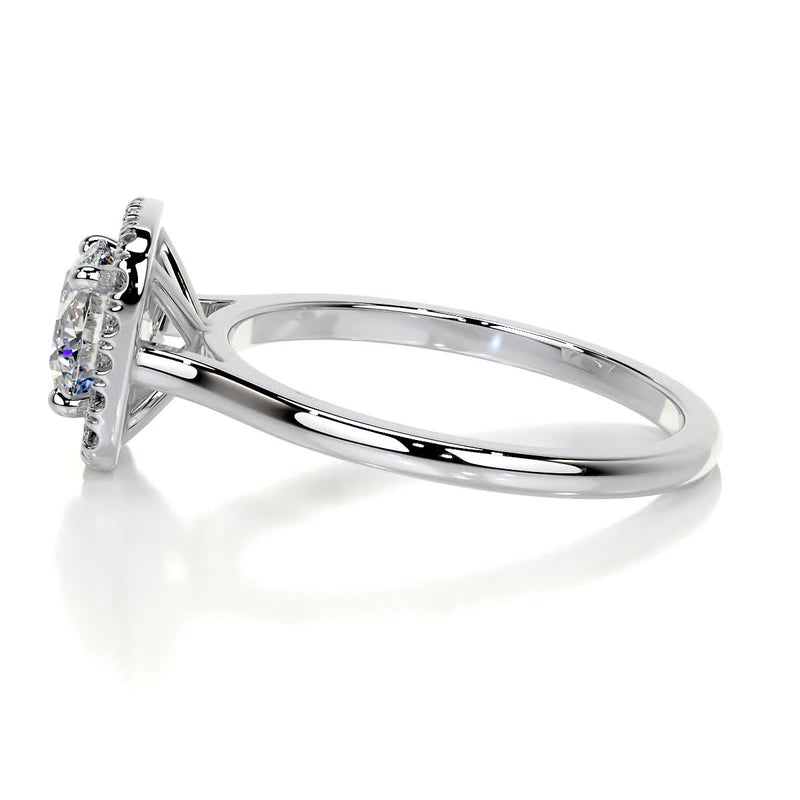 1.70 Carat Round Brilliant Halo Moissanite Engagement Ring