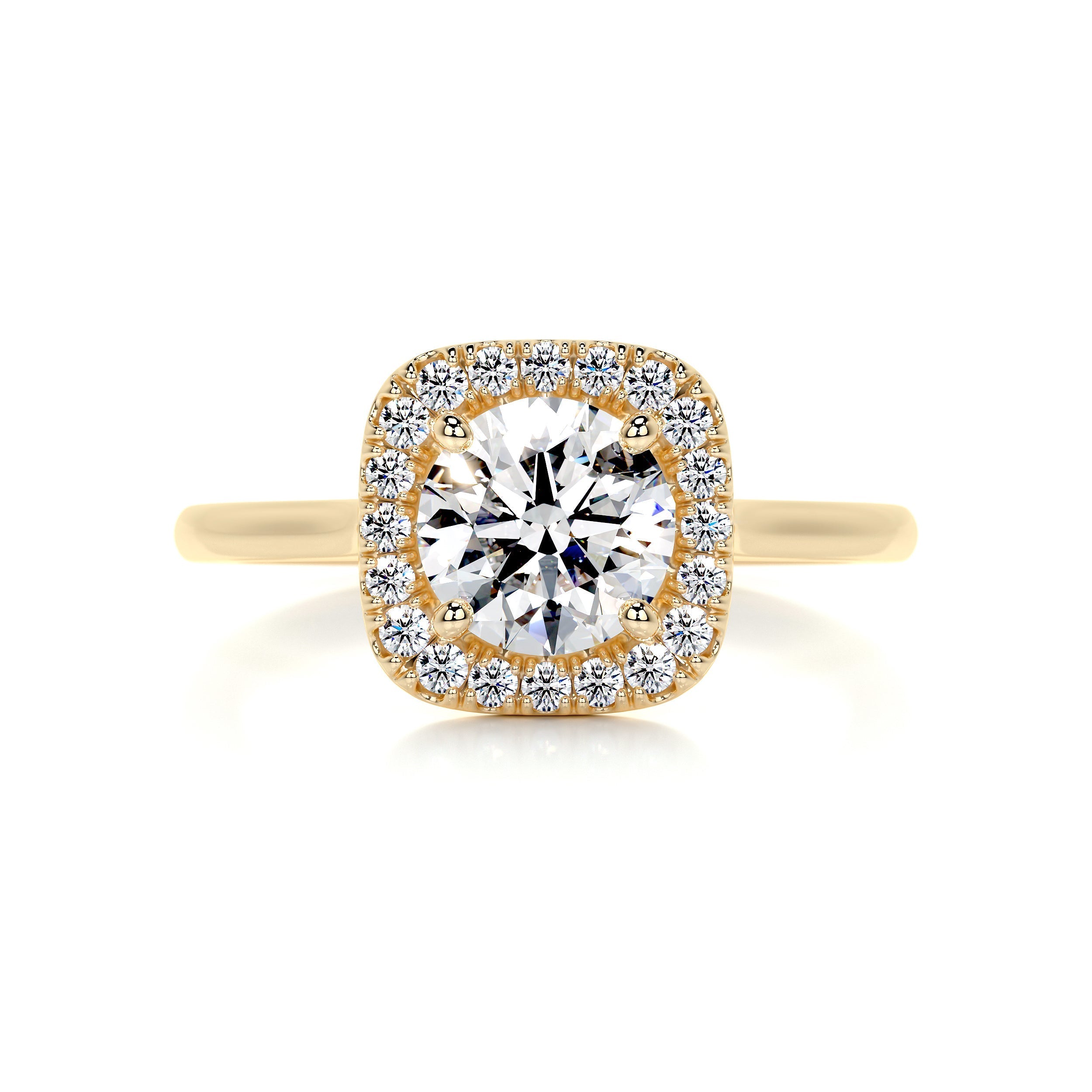 1.70 Carat Round Brilliant Halo Moissanite Engagement Ring