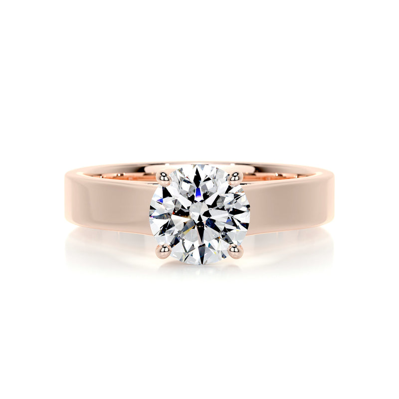 1.5 Carat Broad Shank Round Solitaire Moissanite Engagement Ring