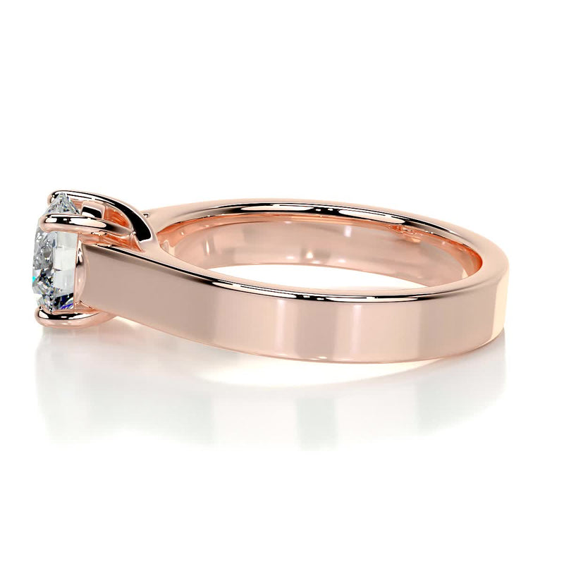 1.5 Carat Broad Shank Round Solitaire Moissanite Engagement Ring