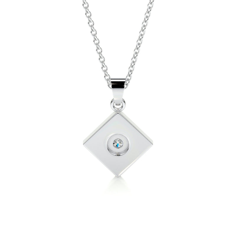 Round Halo Diamond Necklace For Women