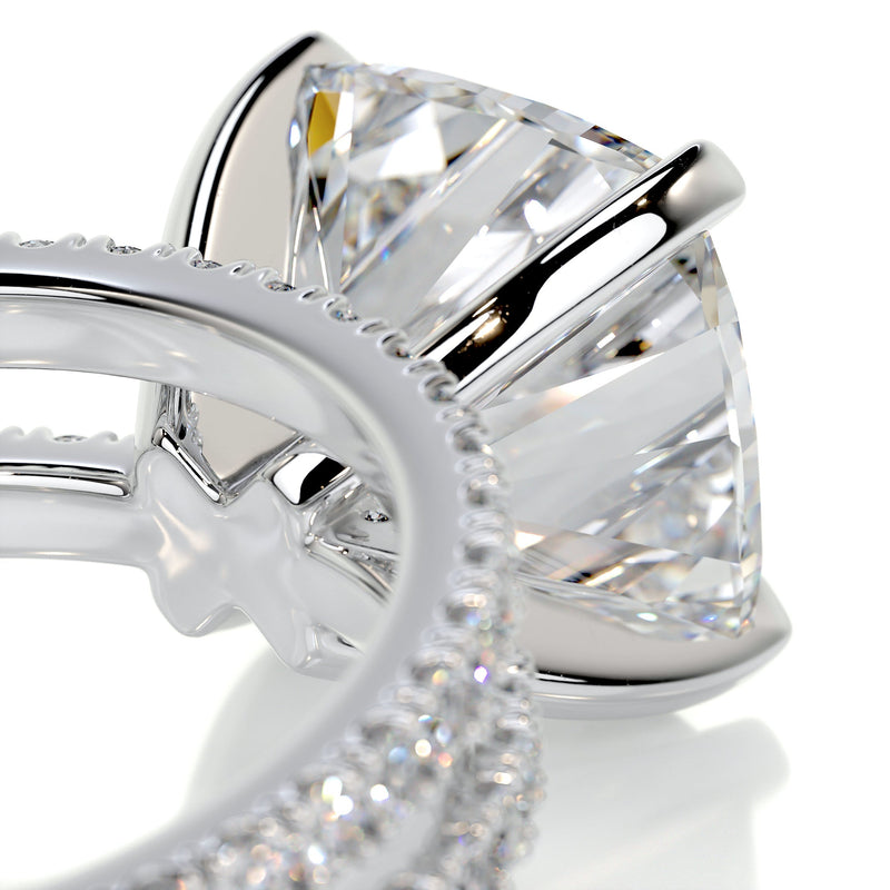 3.0 Carat Cushion Simple Pavé Moissanite Bridal Wedding ring set