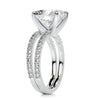 3.0 Carat Cushion Simple Pavé Moissanite Bridal Wedding ring set