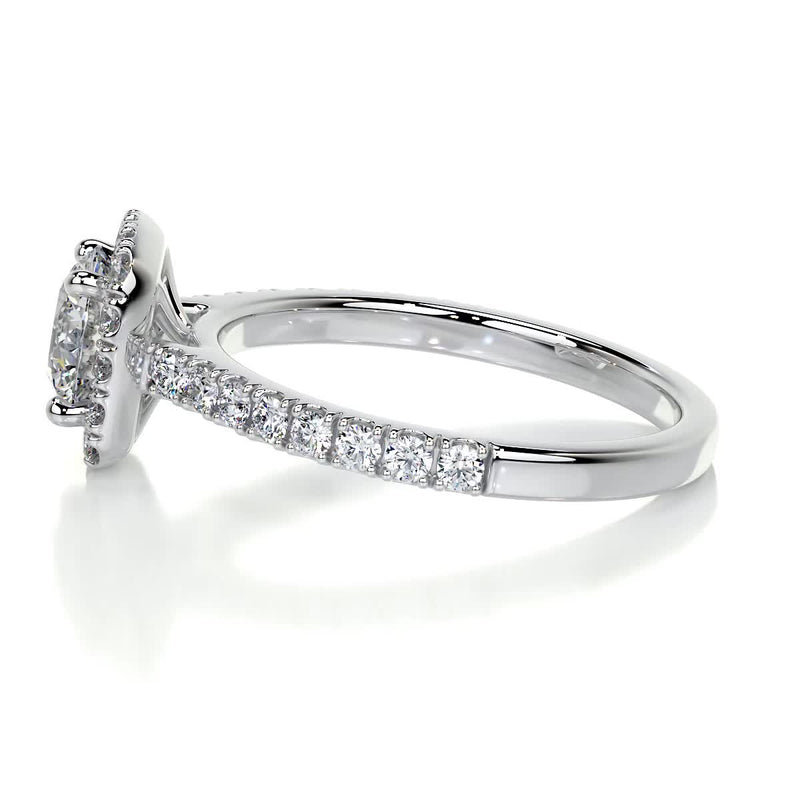 1.95 Carat Round Halo Moissanite Engagement Ring