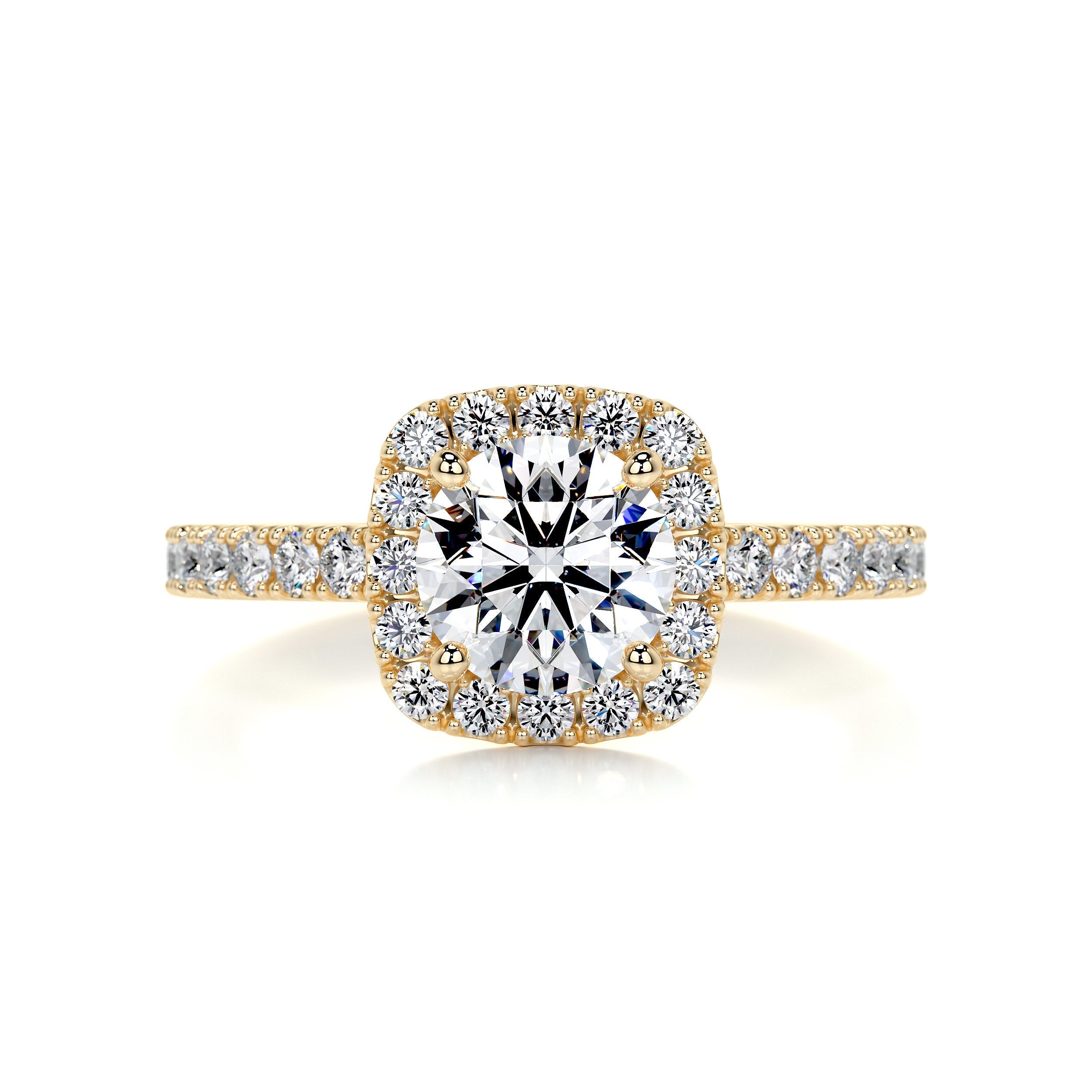 1.95 Carat Round Halo Moissanite Engagement Ring