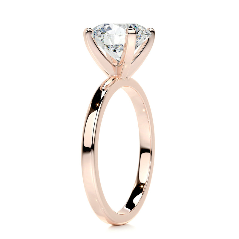 2.26 Carat Minimalistic Round Solitaire Moissanite Engagement Ring