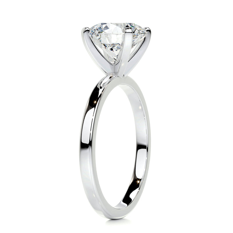 2.26 Carat Minimalistic Round Solitaire Moissanite Engagement Ring