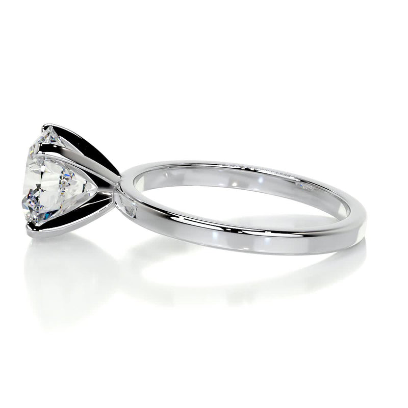 2.26 Carat Minimalistic Round Solitaire Moissanite Engagement Ring