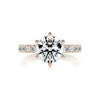 2.65 Carat Six Prong Round Pave Moissanite Engagement Ring