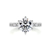 2.65 Carat Six Prong Round Pave Moissanite Engagement Ring