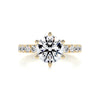 2.65 Carat Six Prong Round Pave Moissanite Engagement Ring