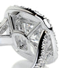 1.96 Carat Cushion Double Halo Split Shank Moissanite Engagement Ring