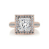 3.73 Carat Square Princess Triple Halo Moissanite Engagement Ring