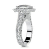 3.73 Carat Square Princess Triple Halo Moissanite Engagement Ring