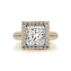 3.73 Carat Square Princess Triple Halo Moissanite Engagement Ring