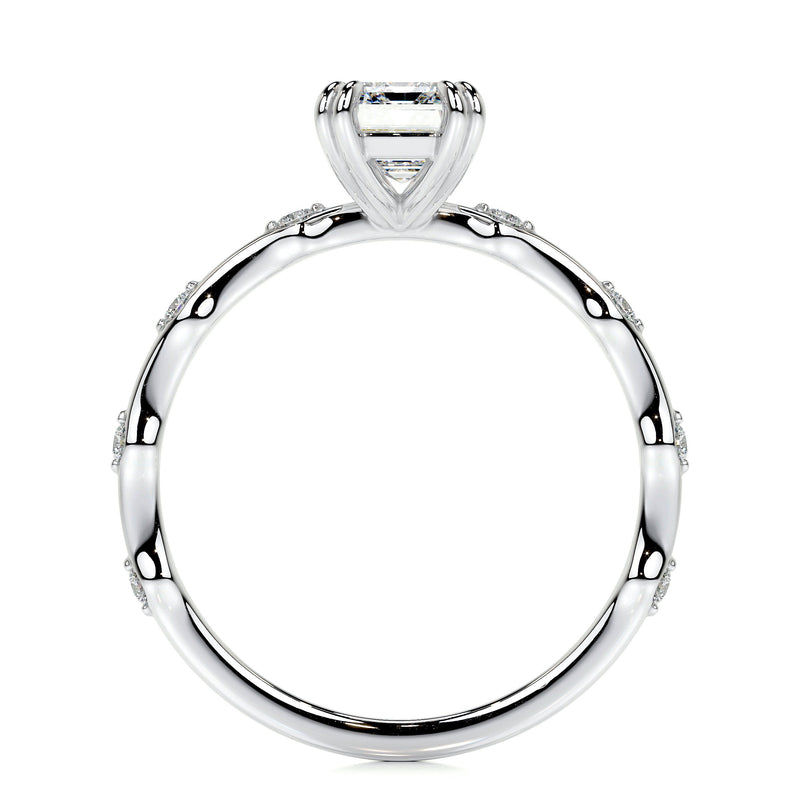 2.10 ct Bubble Emerald Moissanite Diamond Engagement Ring