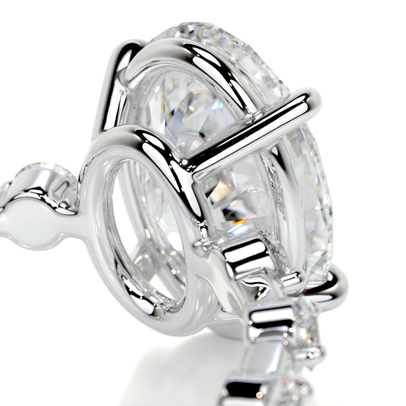 2.16 Oval Bubble Diamond Set Moissanite Engagement Ring