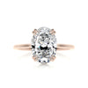2.95 Carat Oval Hidden Halo Dual Prong Moissanite Engagement Ring