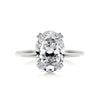 2.95 Carat Oval Hidden Halo Dual Prong Moissanite Engagement Ring