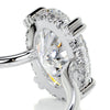 2.95 Carat Oval Hidden Halo Dual Prong Moissanite Engagement Ring