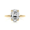 2.95 Carat Oval Hidden Halo Dual Prong Moissanite Engagement Ring