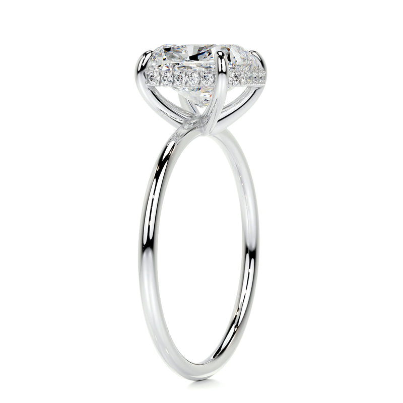 3.30 Carat Cushion Hidden Halo Moissanite Engagement Ring