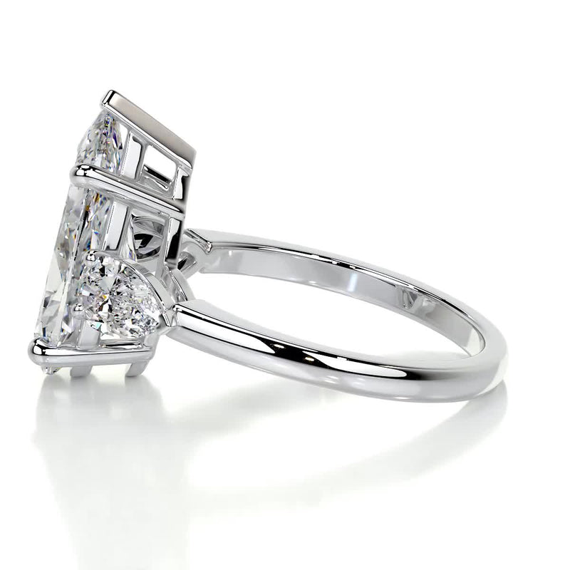 2.80 Carat Pear Three stone Moissanite Engagement Ring