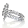 5.75 Carat Pear Bubble Halo With Chevron Band Moissanite Bridal ring set