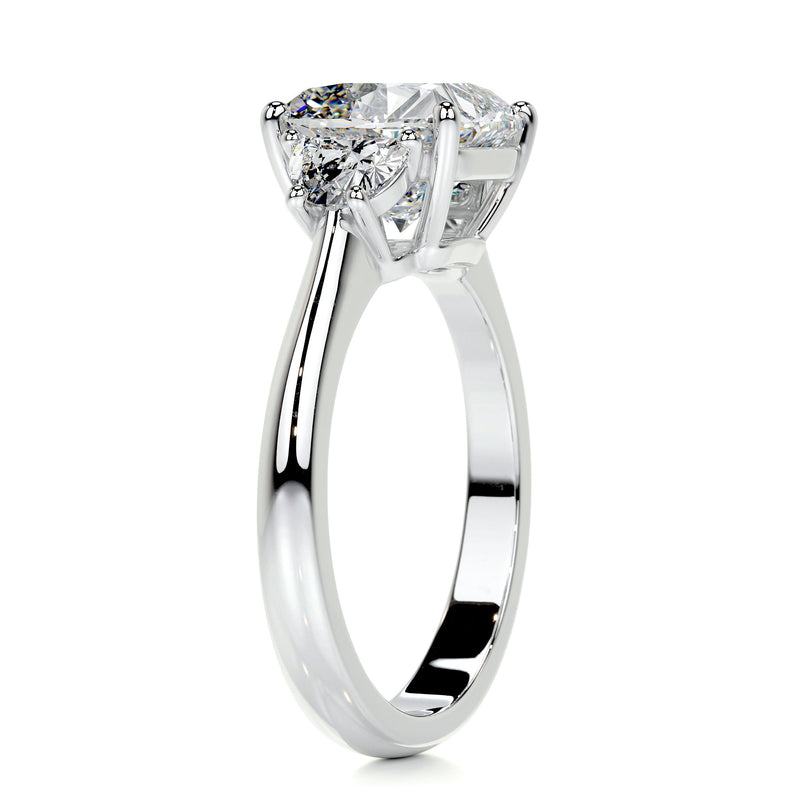 3.0 Carat Cushion Three Stone Moissanite Engagement Ring