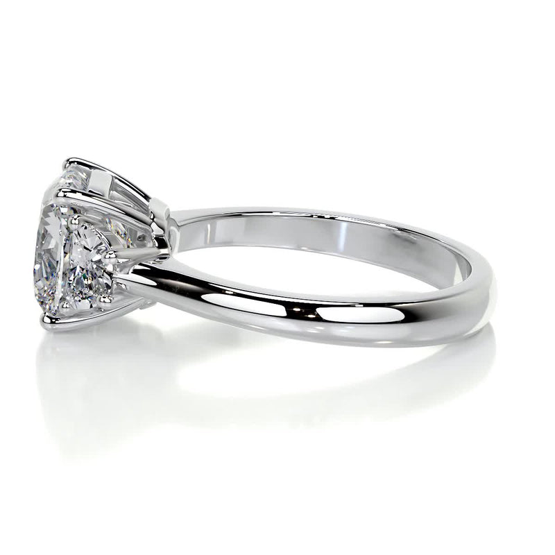 3.0 Carat Cushion Three Stone Moissanite Engagement Ring
