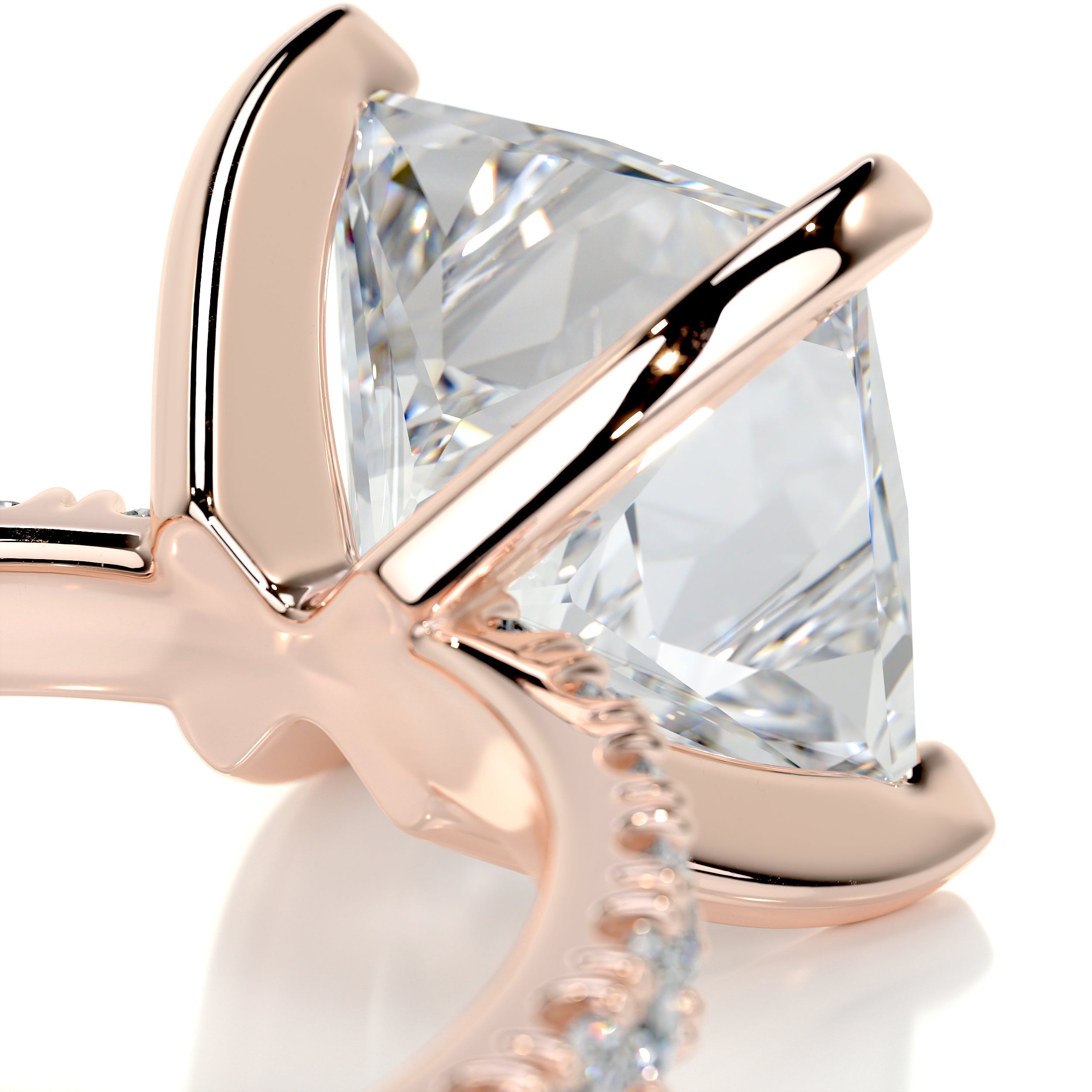 4.0 Carat Princess Pave Moissanite Engagement Ring