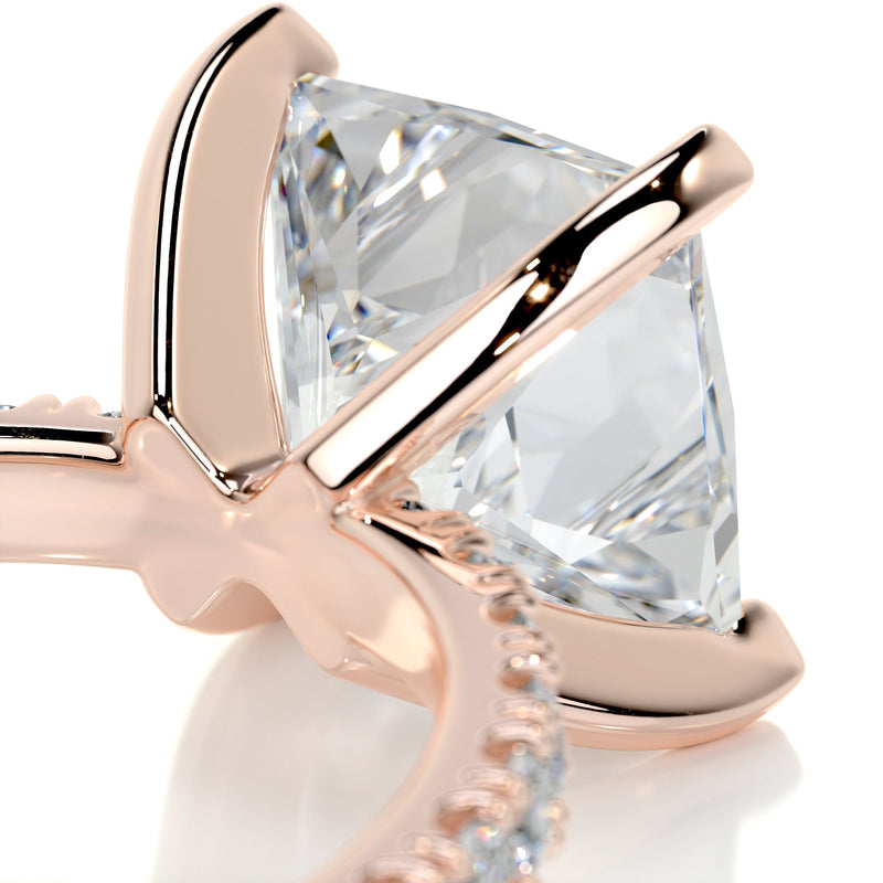 4.0 Carat Princess Pave Moissanite Engagement Ring