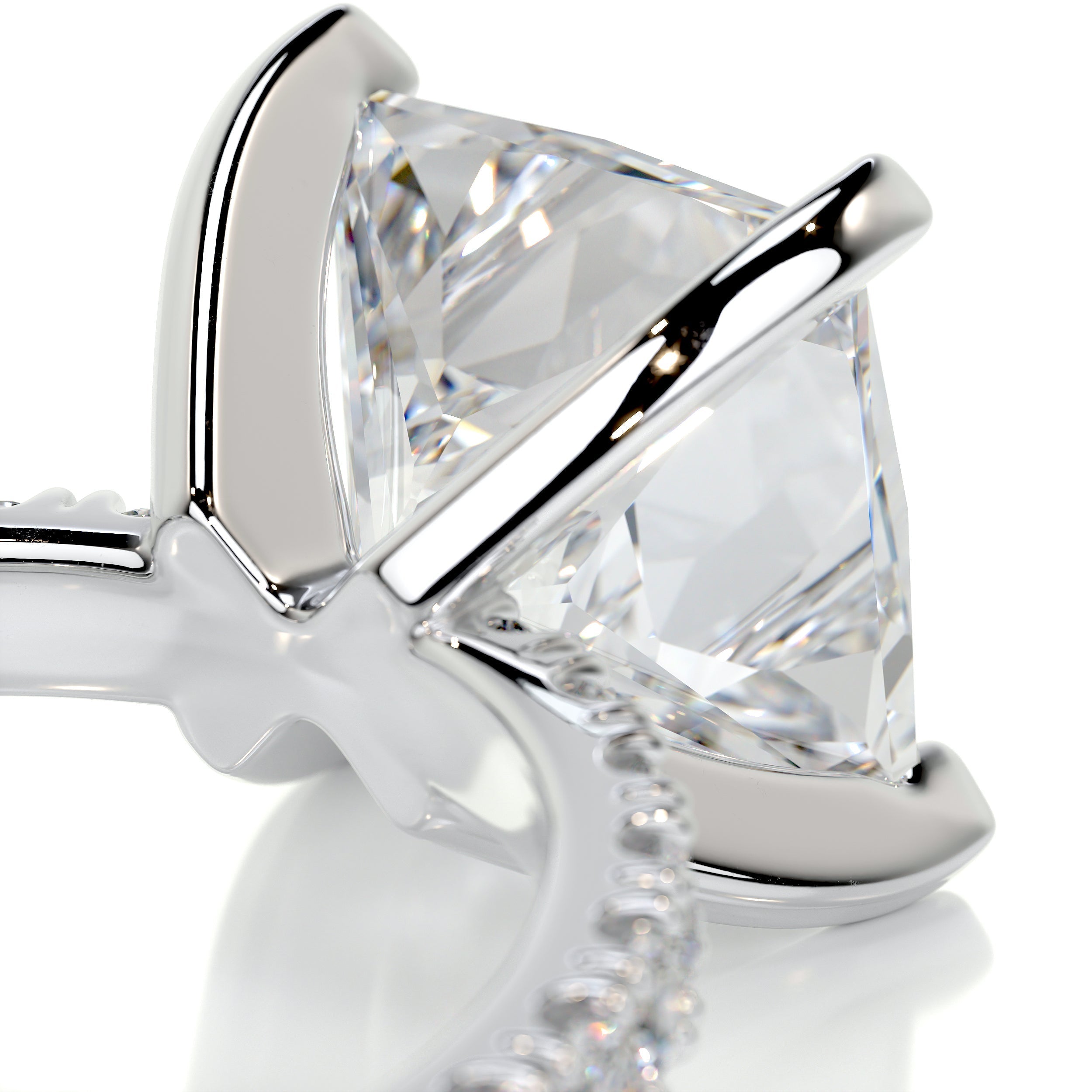 4.0 Carat Princess Pave Moissanite Engagement Ring