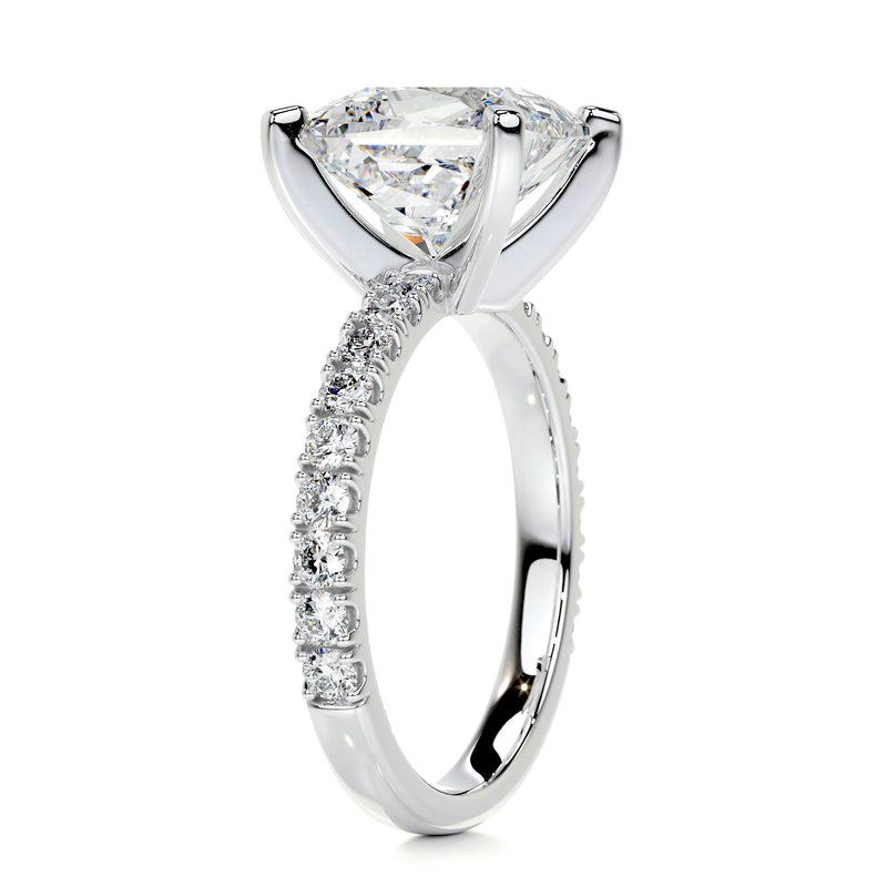 4.0 Carat Princess Pave Moissanite Engagement Ring