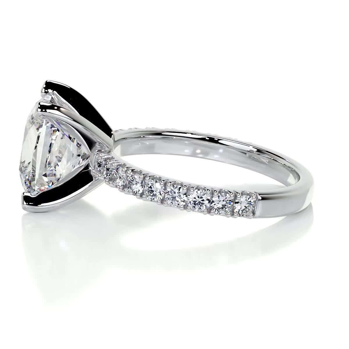 4.0 Carat Princess Pave Moissanite Engagement Ring