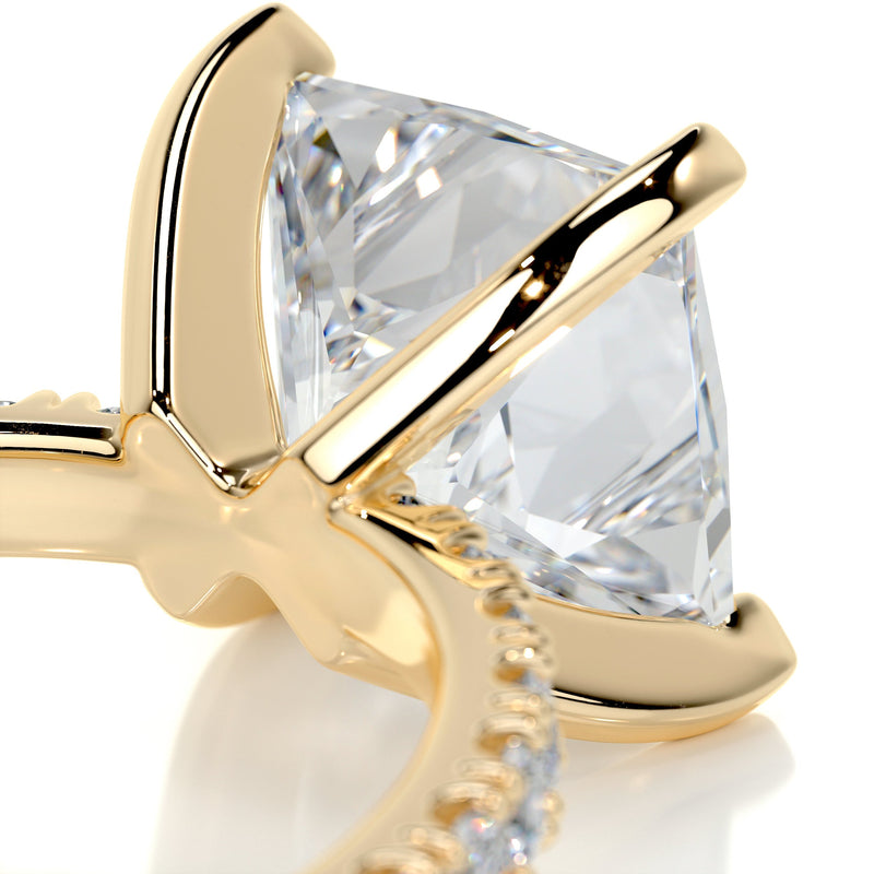 4.0 Carat Princess Pave Moissanite Engagement Ring