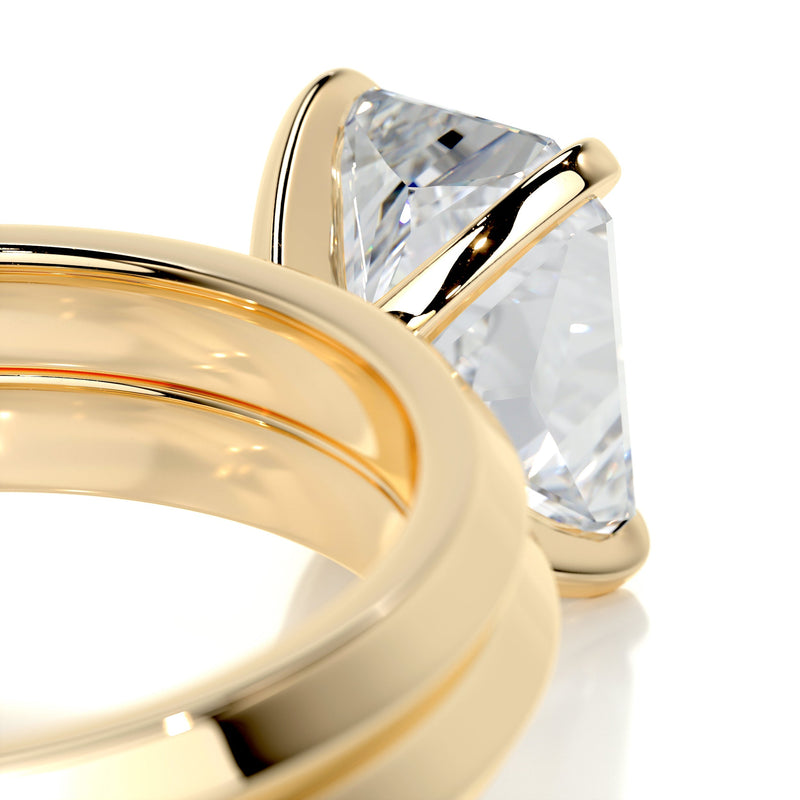 2.10ct Radiant Cut Moissanite Solitaire Bridal ring set