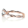 1.8 Carat Round Twisted Pave Moissanite Engagement Ring