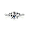1.8 Carat Round Twisted Pave Moissanite Engagement Ring