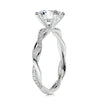 1.8 Carat Round Twisted Pave Moissanite Engagement Ring