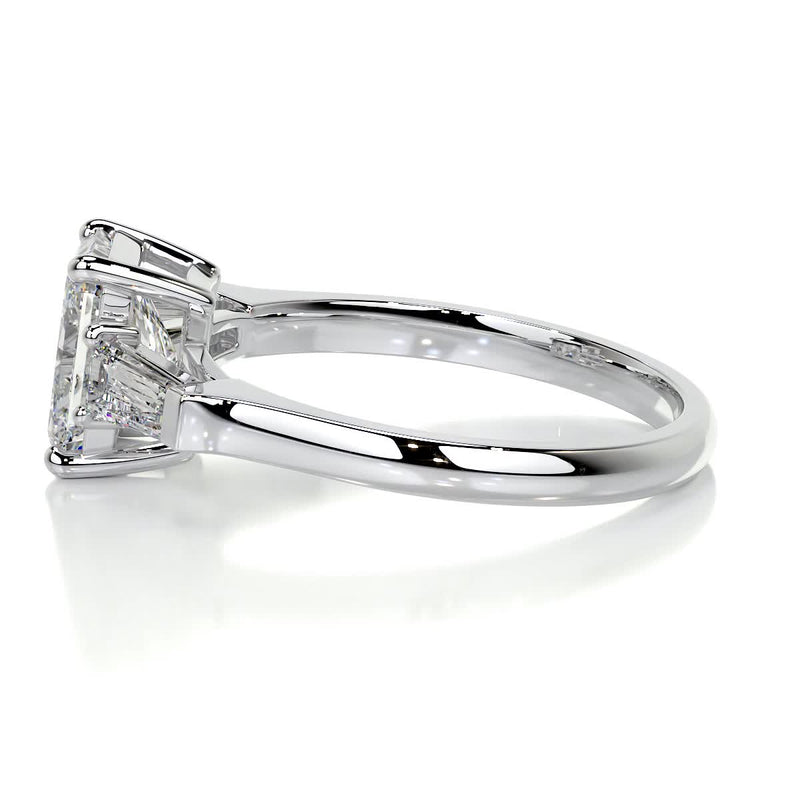 2.99 carat Radiant three stone Moissanite Engagement Ring