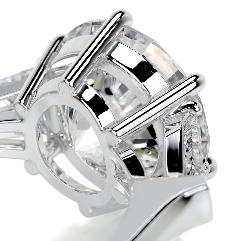 4.05 Carat Three Stone Round Moissanite Engagement Ring