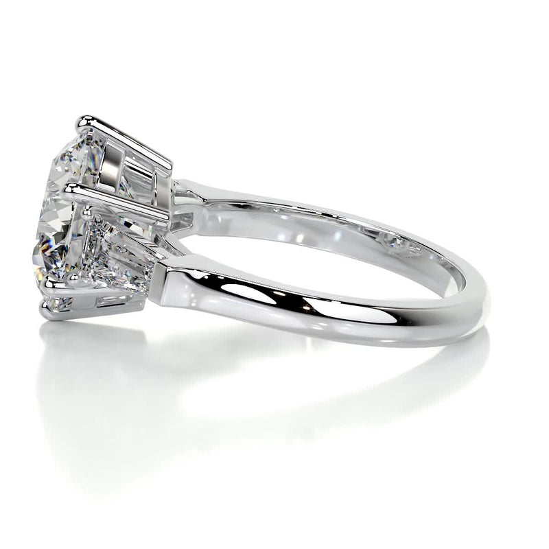4.05 Carat Three Stone Round Moissanite Engagement Ring