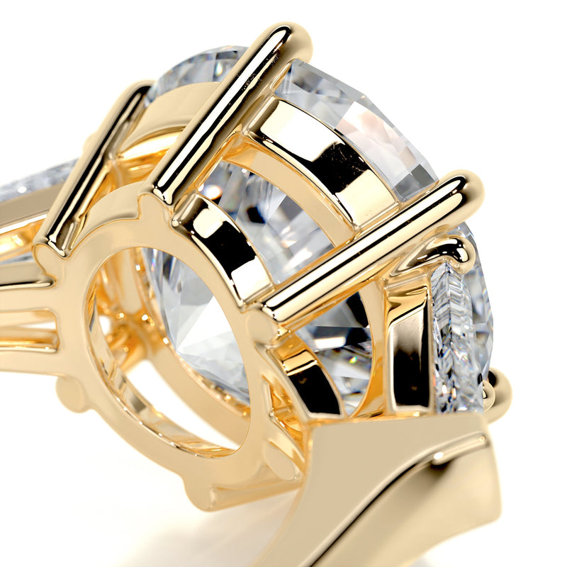 4.05 Carat Three Stone Round Moissanite Engagement Ring