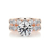 3.65 Carat Round Halo Moissanite Bridal ring Wedding set